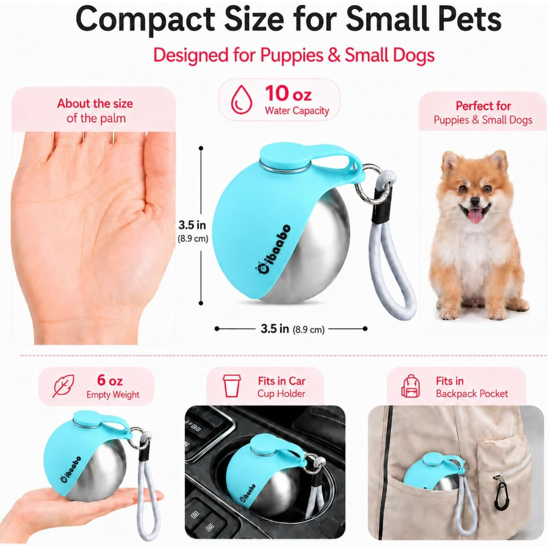 Portable Dog Water Bottle & Travel Bowl